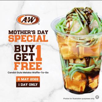A&W Mother's Day Buy 1 FREE 1 Promotion (8 May 2022)