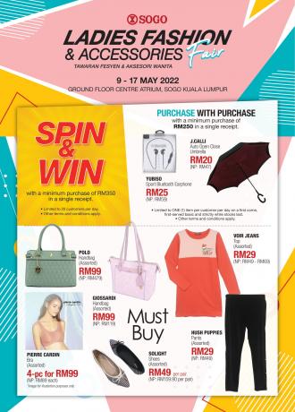 SOGO Kuala Lumpur Ladies Fashion & Accessories Sale (9 May 2022 - 17 May 2022)
