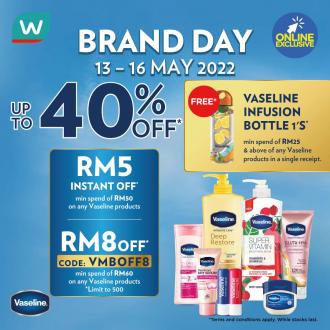 Watsons Online Vaseline Brand Day Sale Up To 40% OFF & Promo Code (13 May 2022 - 16 May 2022)