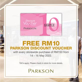 Parkson FREE Voucher Promotion (14 May 2022 - 16 May 2022)