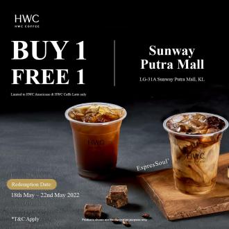HWC Coffee Sunway Putra Mall Buy 1 FREE 1 Promotion (18 May 2022 - 22 May 2022)
