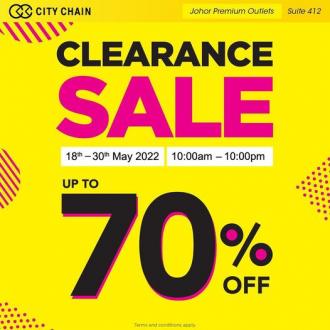 City Chain Clearance Sale Up To 70% OFF at Johor Premium Outlets (18 May 2022 - 30 May 2022)