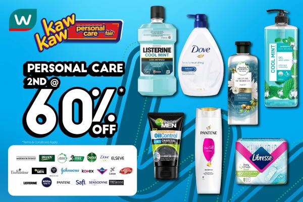 Watsons Personal Care Sale 2nd @ 60% OFF (26 May 2022 - 1 June 2022)