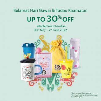 Starbucks Hari Gawai and Tadau Kaamatan Promotion 30% OFF Selected Merchandise at East Malaysia (30 May 2022 - 2 June 2022)