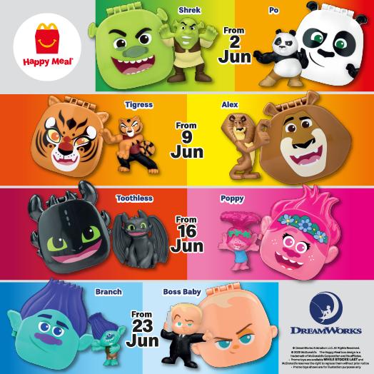McDonald's Happy Meal FREE Dreamworks Family Favourites Toys Promotion (2 June 2022 - 29 June 2022)