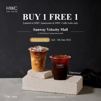 HWC Coffee Sunway Velocity Mall Buy 1 FREE 1 Promotion (2 June 2022 - 6 June 2022)
