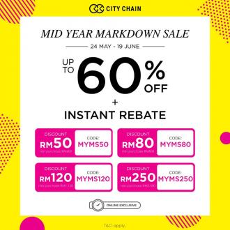 City Chain Online Mid Year Markdown Sale Up To 60% OFF (24 May 2022 - 19 June 2022)