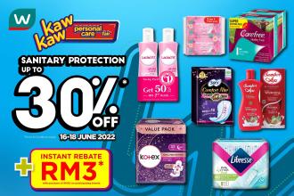 Watsons Sanitary Protection Sale Up To 30% OFF (16 June 2022 - 18 June 2022)