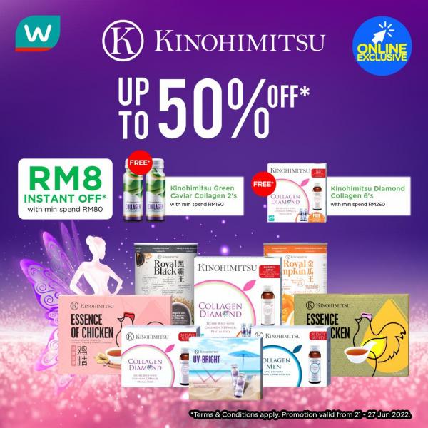 Watsons Online Kinohimitsu Promotion Up To 40% OFF (21 June 2022 - 27 June 2022)