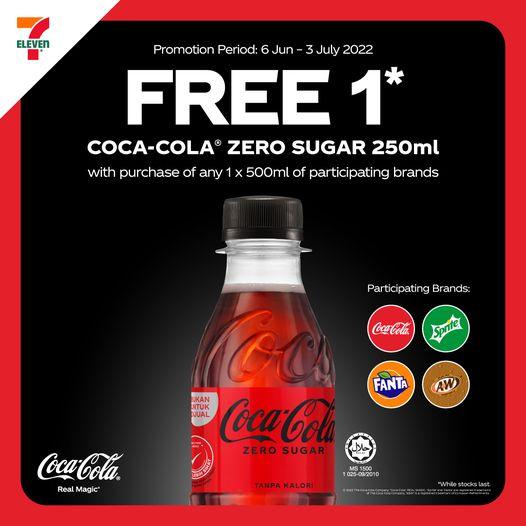 7-Eleven FREE Coca-Cola Zero Sugar Promotion (6 June 2022 - 3 July 2022)