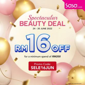 SaSa Online Spectacular Beauty Deal Promotion RM16 OFF (24 June 2022 - 30 June 2022)