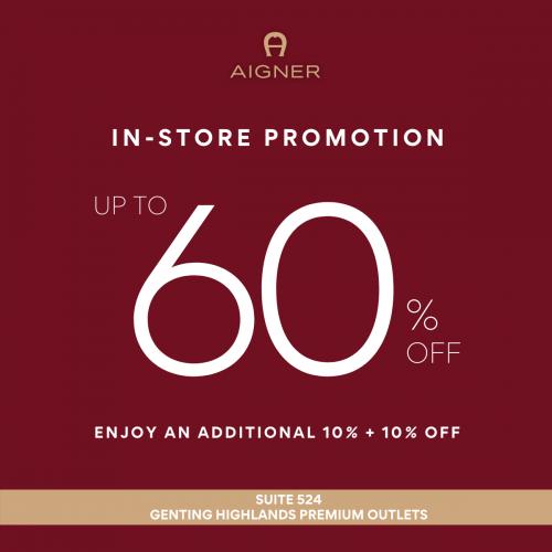 Aigner Special Sale Up To 60% OFF at Genting Highlands Premium Outlets (1 July 2022 - 28 July 2022)