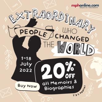 MPH Memoirs & Biographies 20% OFF Promotion (1 July 2022 - 18 July 2022)