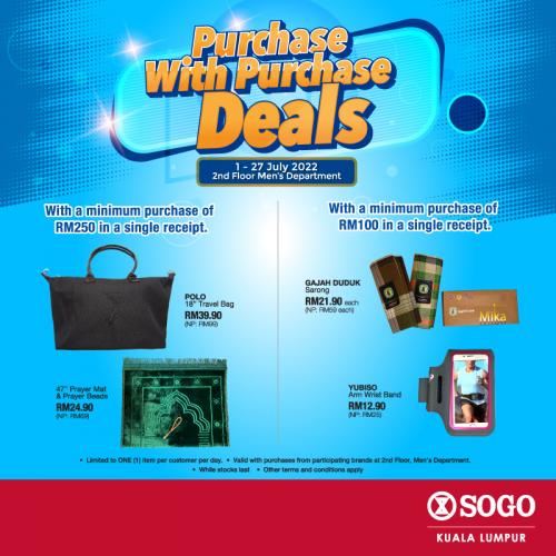SOGO Purchase With Purchase Deals Promotion (1 July 2022 - 27 July 2022)