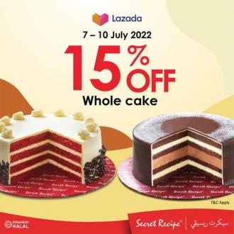 Secret Recipe Lazada 7.7 Sale 15% OFF Whole Cake (7 July 2022 - 10 July 2022)