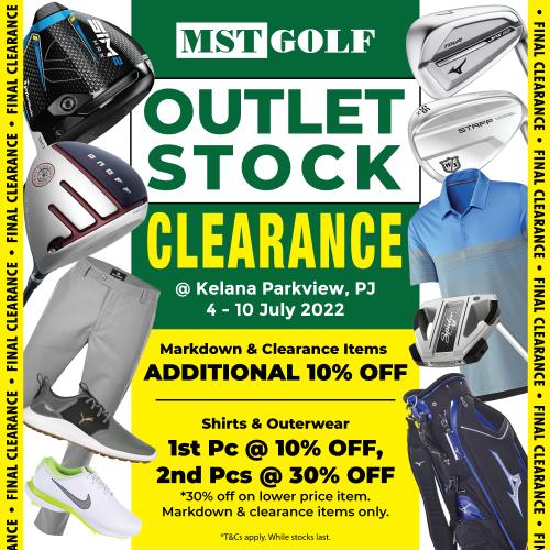 MST Golf Factory Outlet Stock Clearance (4 July 2022 - 10 July 2022)