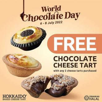 Hokkaido Baked Cheese Tart World Chocolate Day FREE Chocolate Cheese Tart Promotion (6 July 2022 - 8 July 2022)