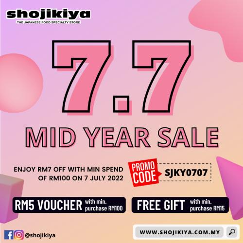 Shojikiya 7.7 Mid Year Sale (7 July 2022 - 7 July 2022)