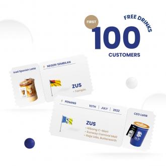 ZUS Coffee Opening FREE Drinks Promotion (10 July 2022)