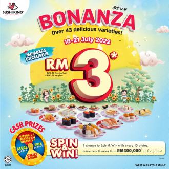 Sushi King Bonanza Promotion Sushi for RM3 (18 July 2022 - 21 July 2022)