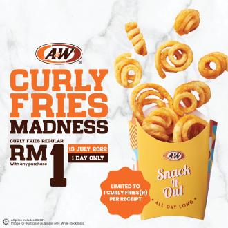 A&W Curly Fries For RM1 Promotion (13 July 2022)