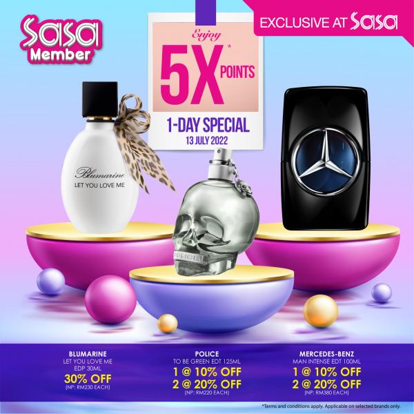 SaSa Members 1-Day Sale Extra 5% OFF (13 July 2022)
