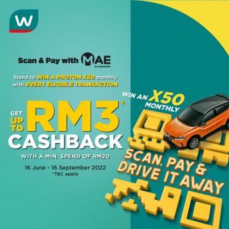 Watsons Maybank MAE Promotion Up To RM3 Cashback (16 June 2022 - 16 September 2022)