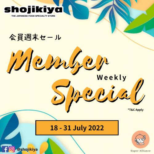 Shojikiya Member Weekly Promotion (18 July 2022 - 31 July 2022)