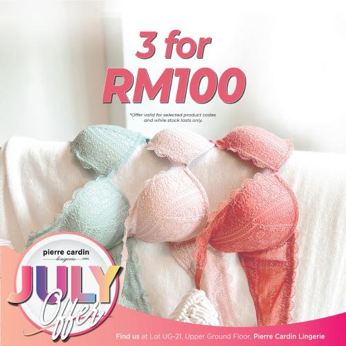 Pierre Cardin Lingerie Sunway Carnival Mall 3 For RM100 Promotion (1 July 2022 - 31 July 2022)