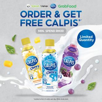 Salad Atelier GrabFood FREE Calpis Chewy Promotion