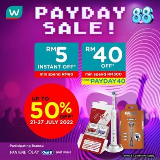 Watsons Online P&G Payday Sale Up To 50% OFF & FREE Promo Code (21 July 2022 - 27 July 2022)