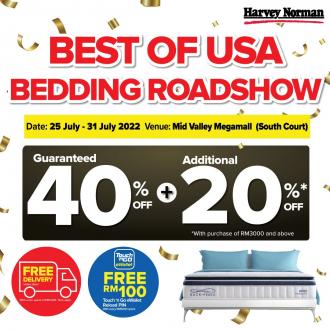 Harvey Norman Best Of USA Bedding Roadshow Promotion at Mid Valley (25 July 2022 - 31 July 2022)