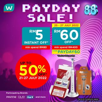 Watsons Online P&G Payday Sale Up To 50% OFF & FREE Promo Code (25 July 2022 - 27 July 2022)