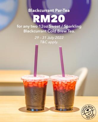 Coffee Bean Blackcurrant Cold Brew Tea 2 @ RM20 Promotion (29 July 2022 - 31 July 2022)