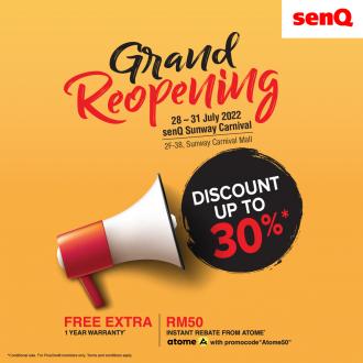 SenQ Sunway Carnival Mall Grand Reopening Promotion (28 July 2022 - 31 July 2022)