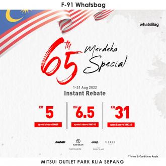 Whatsbag Merdeka Sale at Mitsui Outlet Park (1 August 2022 - 31 August 2022)