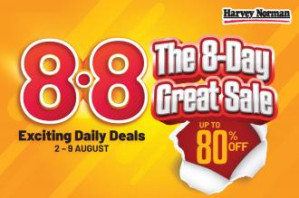 Harvey Norman 8-Day Great 8.8 Sale Up To 80% OFF (2 August 2022 - 9 August 2022)