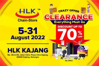 HLK Kajang Clearance Sale Up To 70% OFF (5 Aug 2022 - 31 Aug 2022)