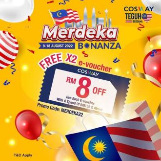 Cosway Merdeka FREE X2 e-Voucher Promotion (9 August 2022 - 18 August 2022)