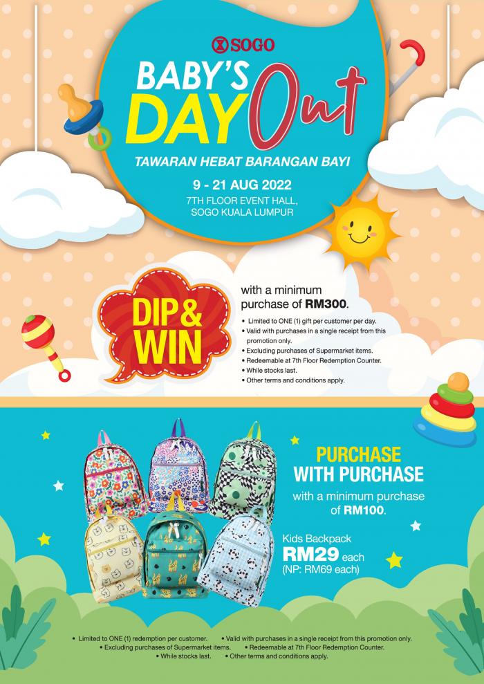 SOGO Kuala Lumpur Baby Day Out Sale (9 August 2022 - 21 August 2022)