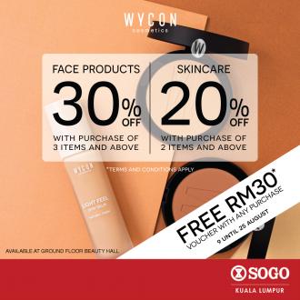 SOGO Kuala Lumpur WYCON FREE RM30 Voucher Promotion (9 August 2022 - 25 August 2022)