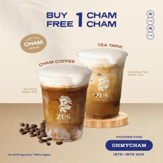 ZUS Coffee Buy 1 FREE 1 Cham Promotion (12 August 2022 - 19 August 2022)