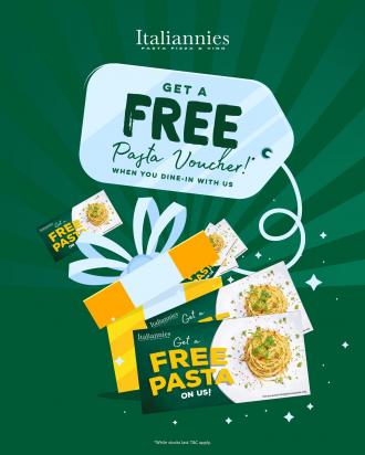 Italiannies FREE Pasta Voucher Promotion (16 August 2022 onwards)
