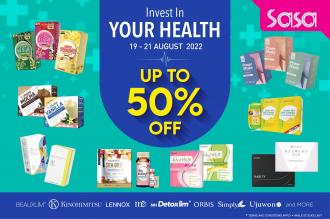 Sasa Invest In Your Health Promotion Up To 50% OFF (19 Aug 2022 - 21 Aug 2022)