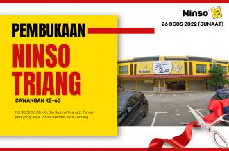 Ninso Triang Opening Promotion FREE Voucher (26 August 2022 - 28 August 2022)