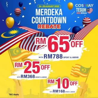 Cosway Merdeka Countdown Rebate Promotion (24 Aug 2022 - 29 Aug 2022)
