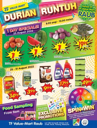 TF Value-Mart Raub Durian Runtuh Promotion (25 August 2022 - 31 August 2022)