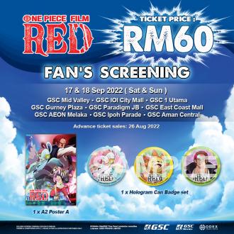 GSC One Piece Film Red Fan Screening Promotion (17 September 2022 - 18 September 2022)