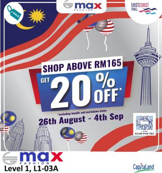 Max Fashion East Coast Mall Merdeka Promotion (26 August 2022 - 4 September 2022)