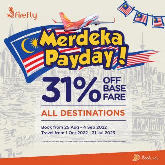 Firefly Merdeka PayDay Sale 31% OFF (25 August 2022 - 4 September 2022)